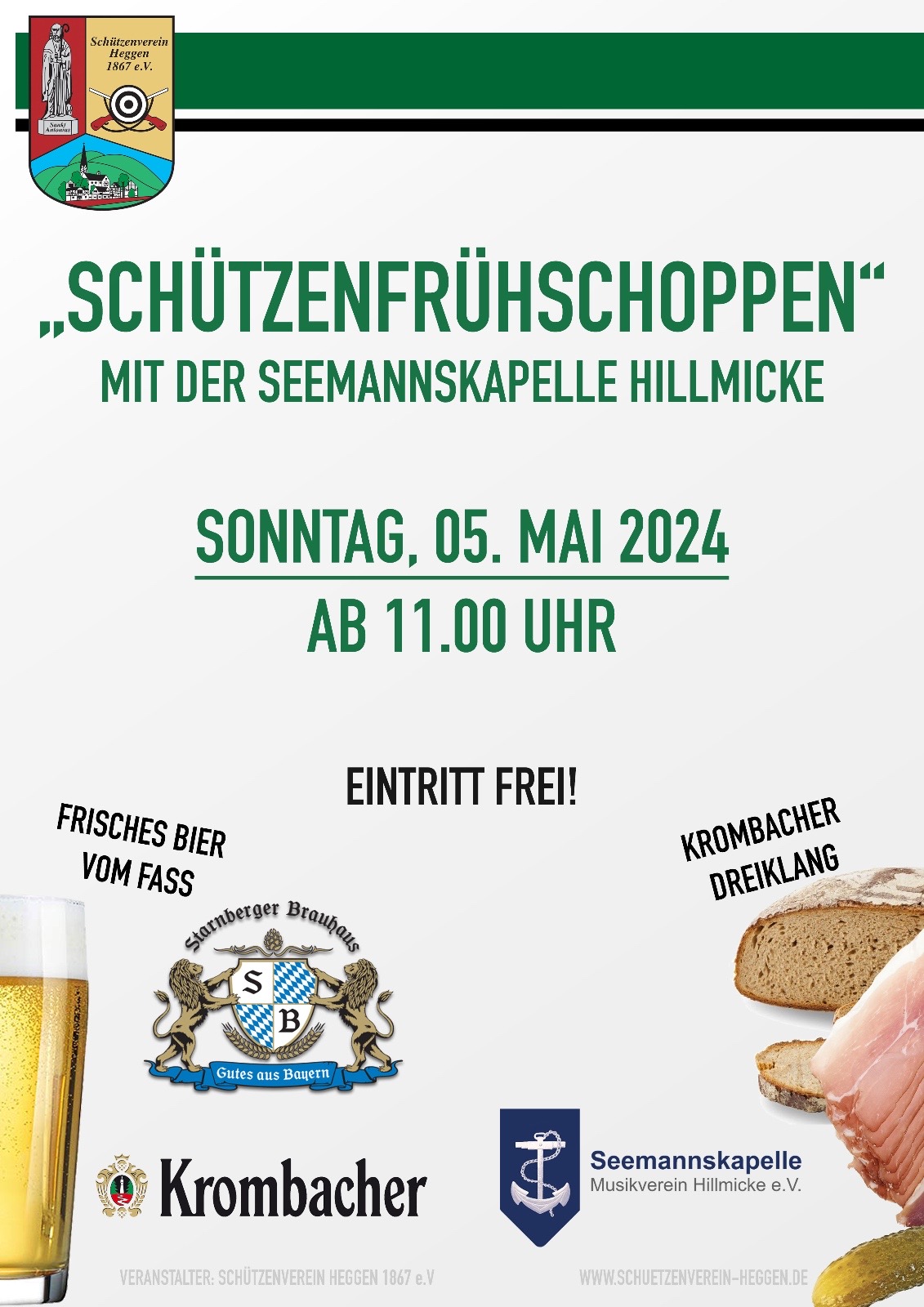 Einladung zum Schützenfrühschoppen am 05.05.2024 um 11:00 Uhr